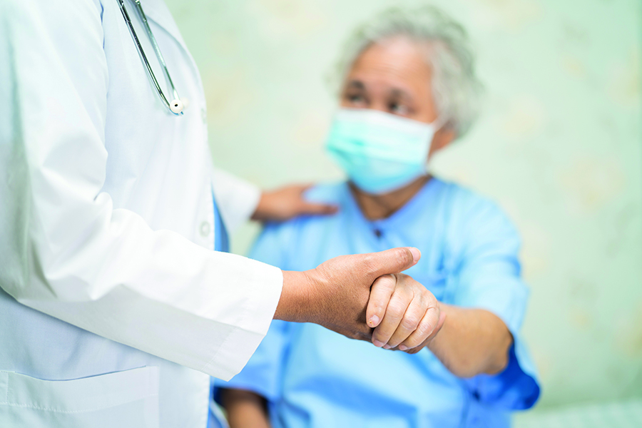 Doctor With Stethoscope To Checking Asian Senior Or Elderly Old